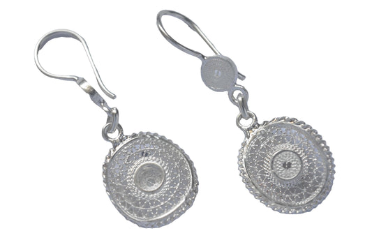 Valentine's Gift Filigree Hat Shape Earrings Handcrafted Earrings Fine Jewelry from Mompox Colombia Silver Filigree Earrings Dangle Stylish