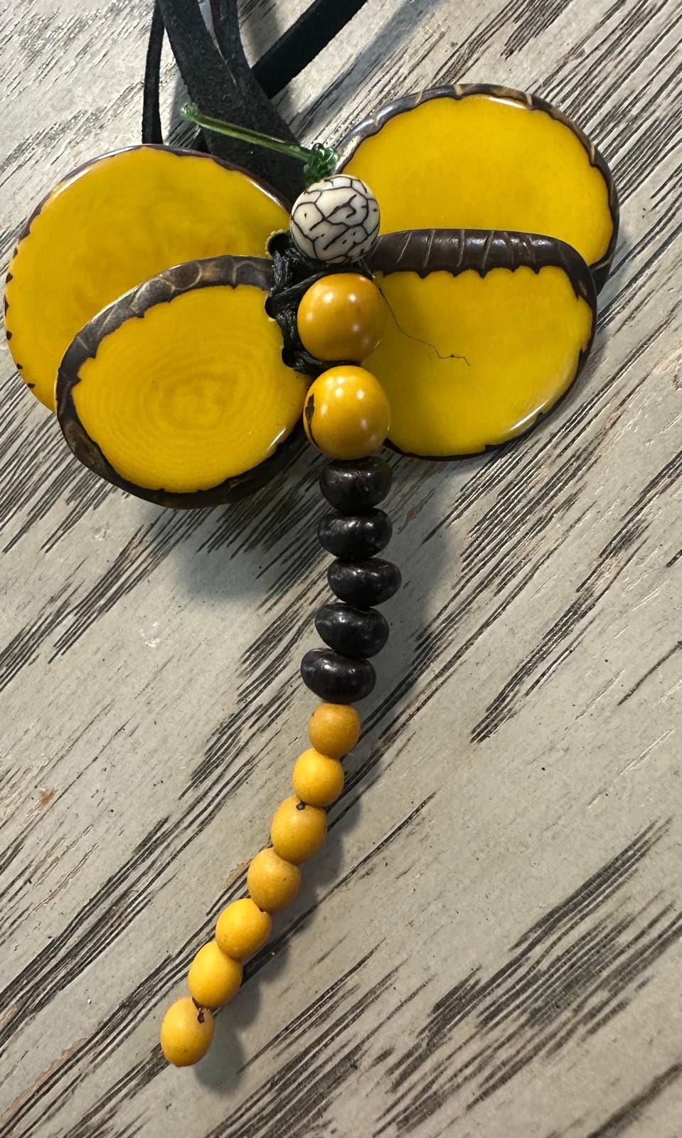 Natural Handmade Tagua Nut Jewelry Set Dragonfly Pendant Adjustable Necklace & Earrings  Organic Eco Sustainable Ethical Animal Insect DIY