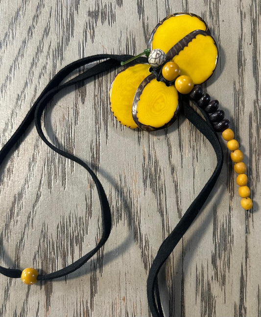 Natural Handmade Tagua Nut Jewelry Set Dragonfly Pendant Adjustable Necklace & Earrings  Organic Eco Sustainable Ethical Animal Insect DIY
