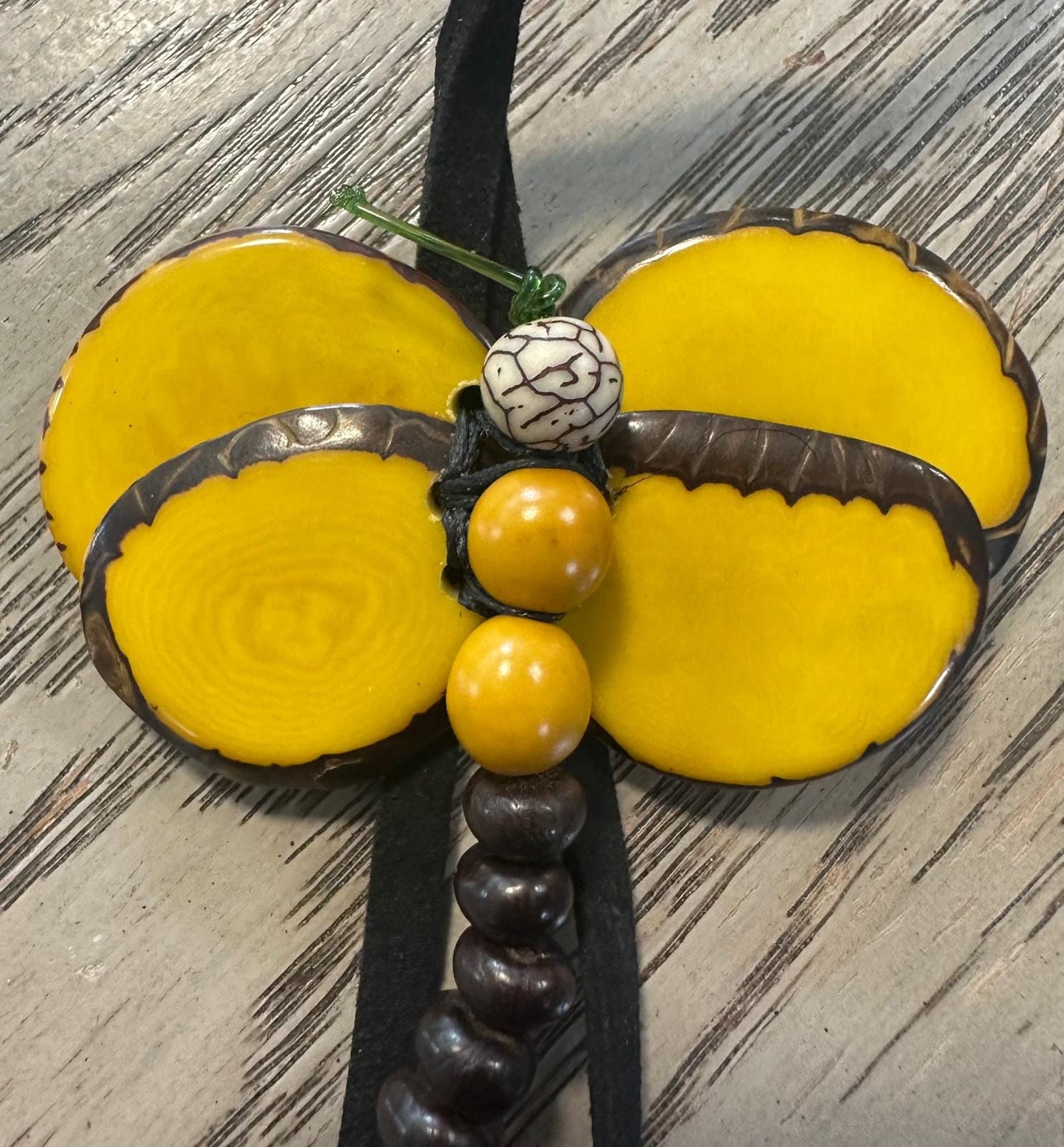 Natural Handmade Tagua Nut Jewelry Set Dragonfly Pendant Adjustable Necklace & Earrings  Organic Eco Sustainable Ethical Animal Insect DIY