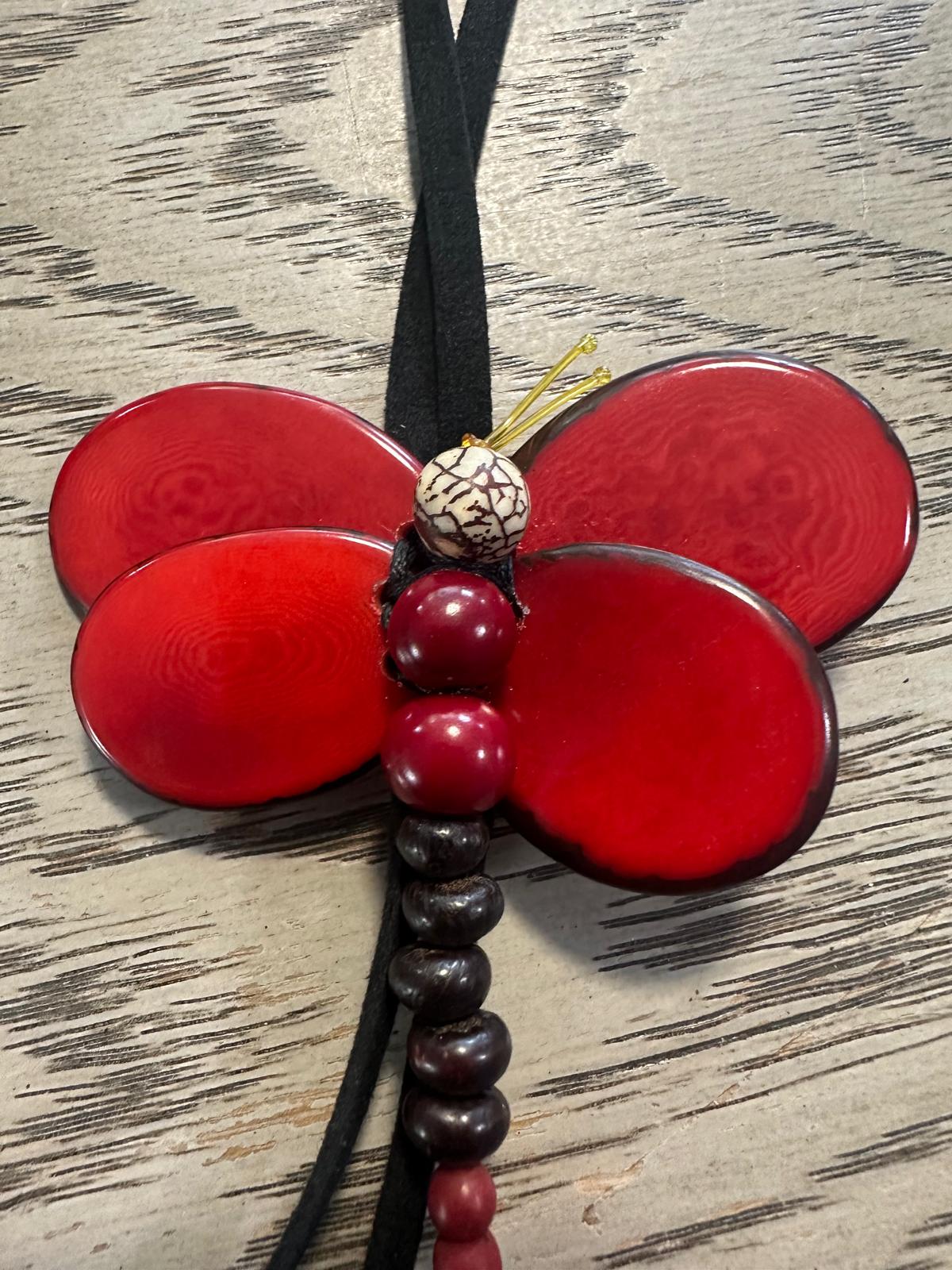 Natural Handmade Tagua Nut Jewelry Set Dragonfly Pendant Adjustable Necklace & Earrings  Organic Eco Sustainable Ethical Animal Insect DIY