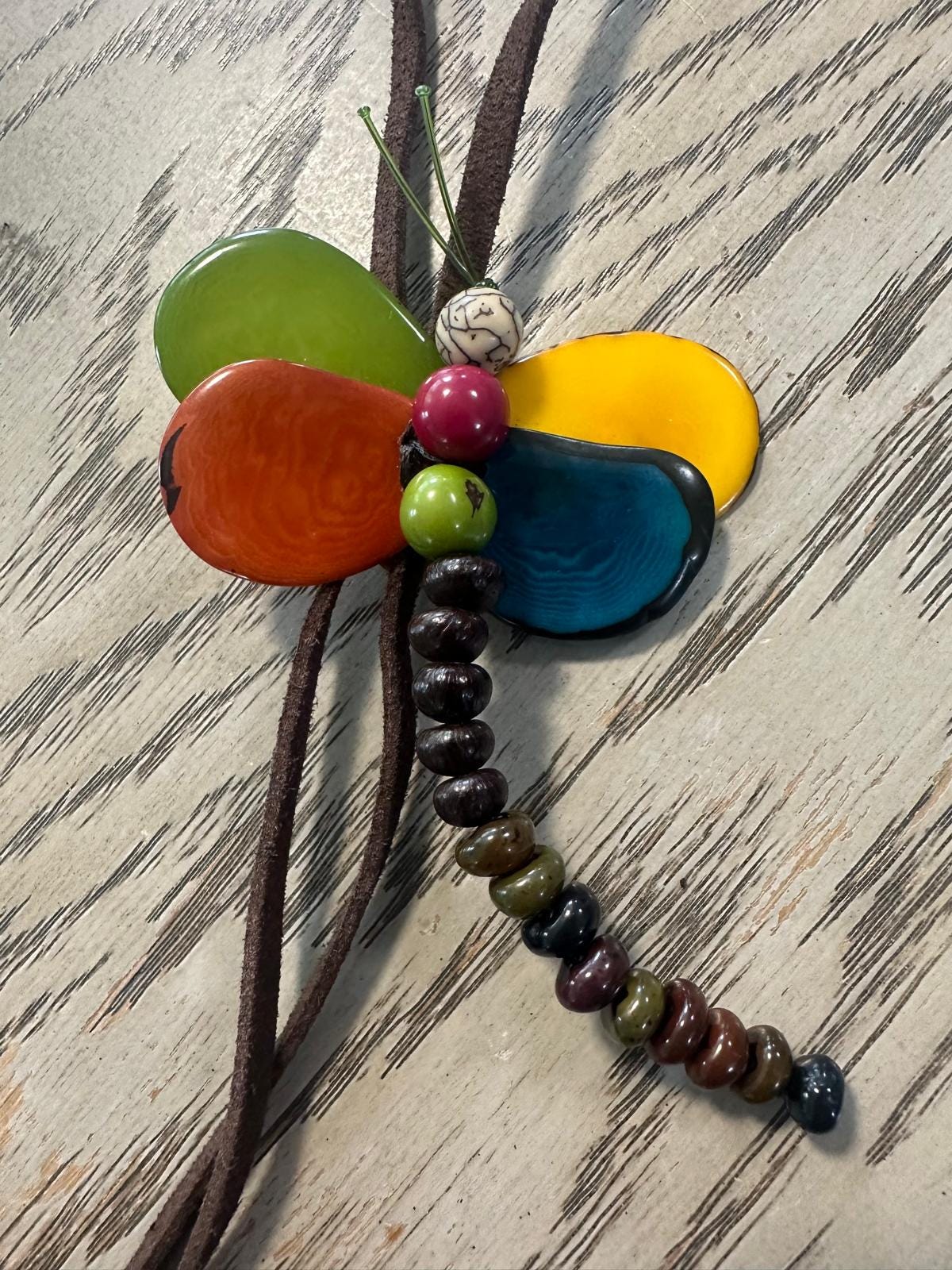 Natural Handmade Tagua Nut Jewelry Set Dragonfly Pendant Adjustable Necklace & Earrings  Organic Eco Sustainable Ethical Animal Insect DIY