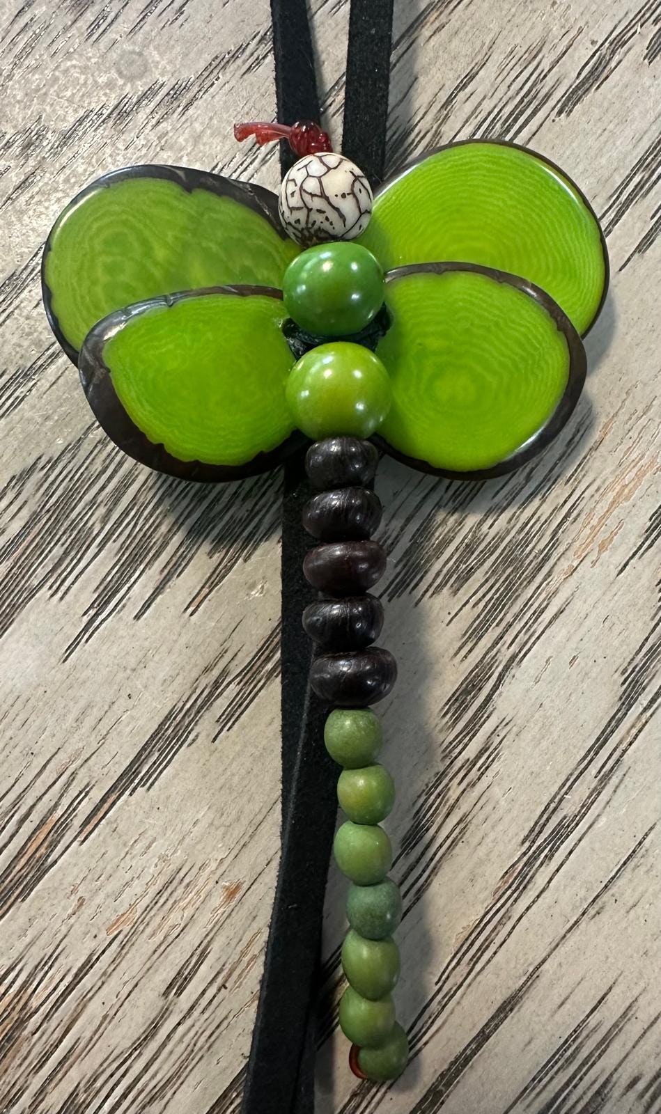 Natural Handmade Tagua Nut Jewelry Set Dragonfly Pendant Adjustable Necklace & Earrings  Organic Eco Sustainable Ethical Animal Insect DIY
