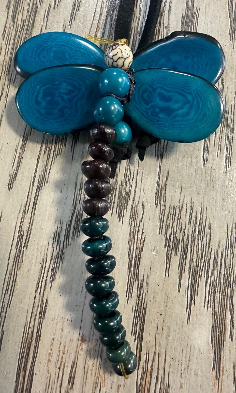 Natural Handmade Tagua Nut Jewelry Set Dragonfly Pendant Adjustable Necklace & Earrings  Organic Eco Sustainable Ethical Animal Insect DIY