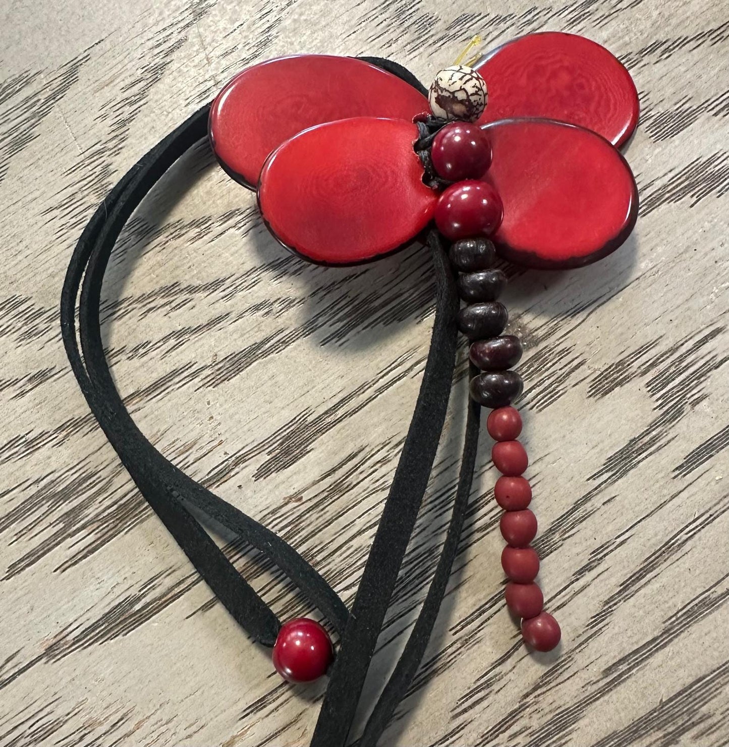 Natural Handmade Tagua Nut Jewelry Set Dragonfly Pendant Adjustable Necklace & Earrings  Organic Eco Sustainable Ethical Animal Insect DIY