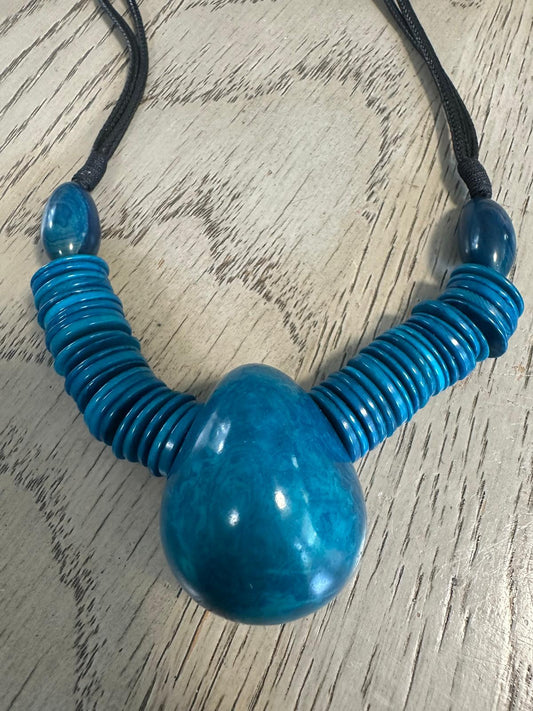 Natural Handmade Jewelry Set in Tagua Nut Seed Beads Necklace & Earrings Adjustable Eco Organic Sustainable Vegan Gift for Her Women DIY