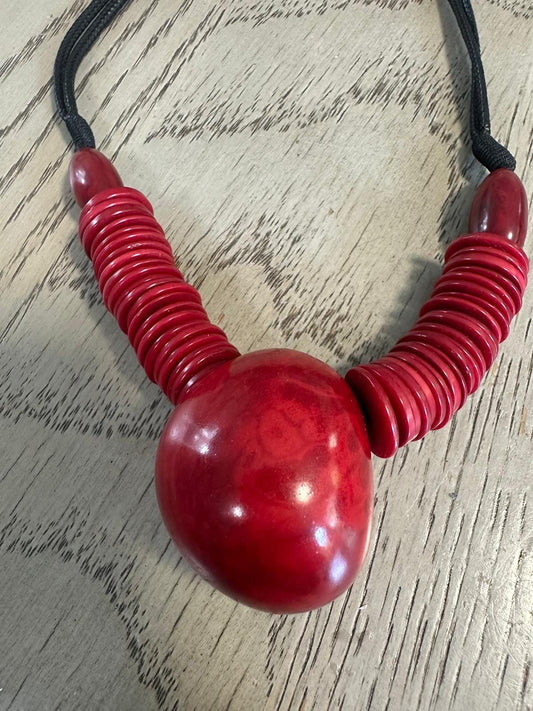 Natural Handmade Jewelry Set in Tagua Nut Seed Beads Necklace & Earrings Adjustable Eco Organic Sustainable Vegan Gift for Her Women DIY
