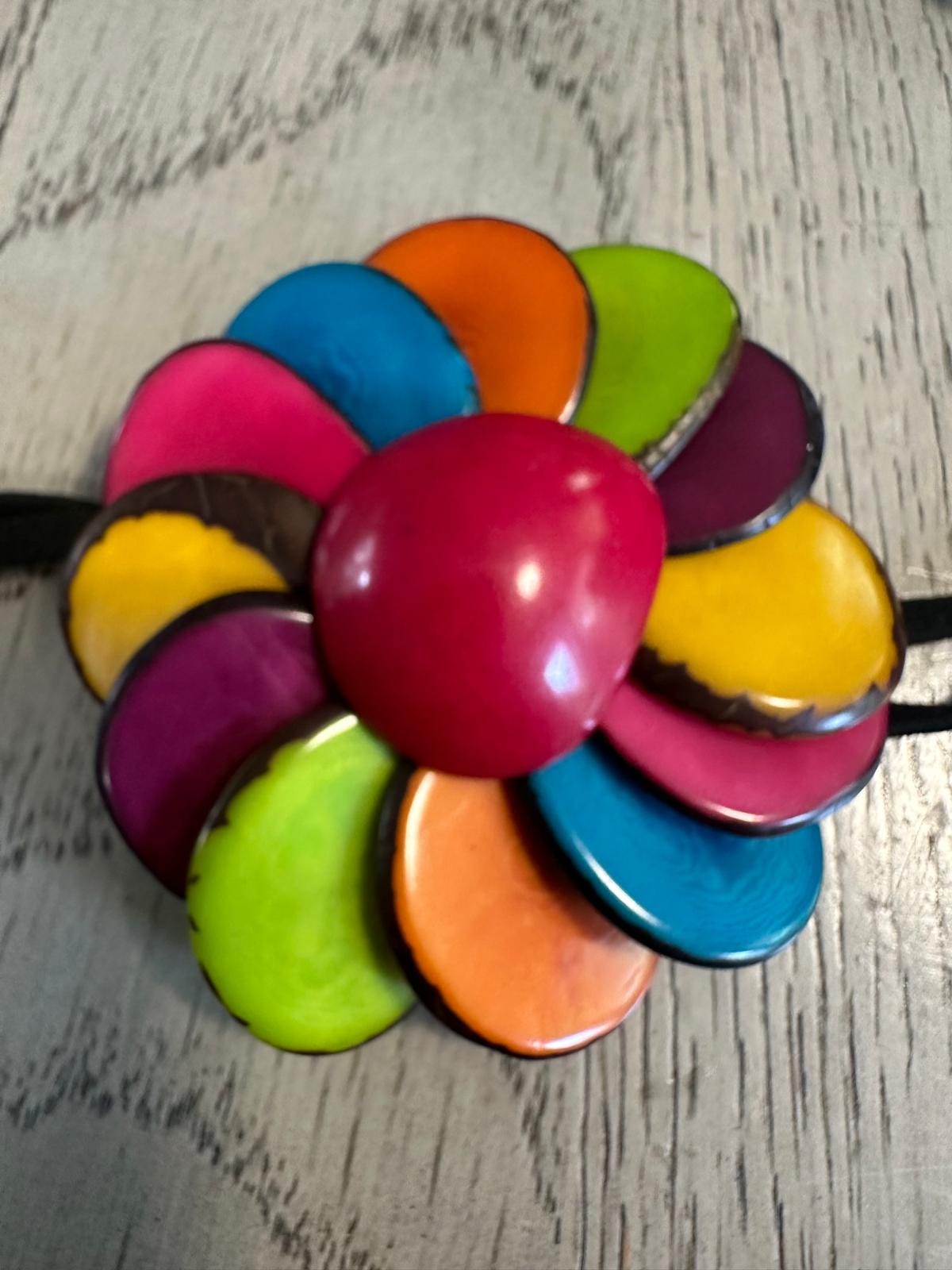 Tagua Handmade Sustainable Jewelry Adjustable Set Flower Pendant Necklace & Earrings Natural Gift for her Eco Tagua Nut Vegan Seed Beads DIY