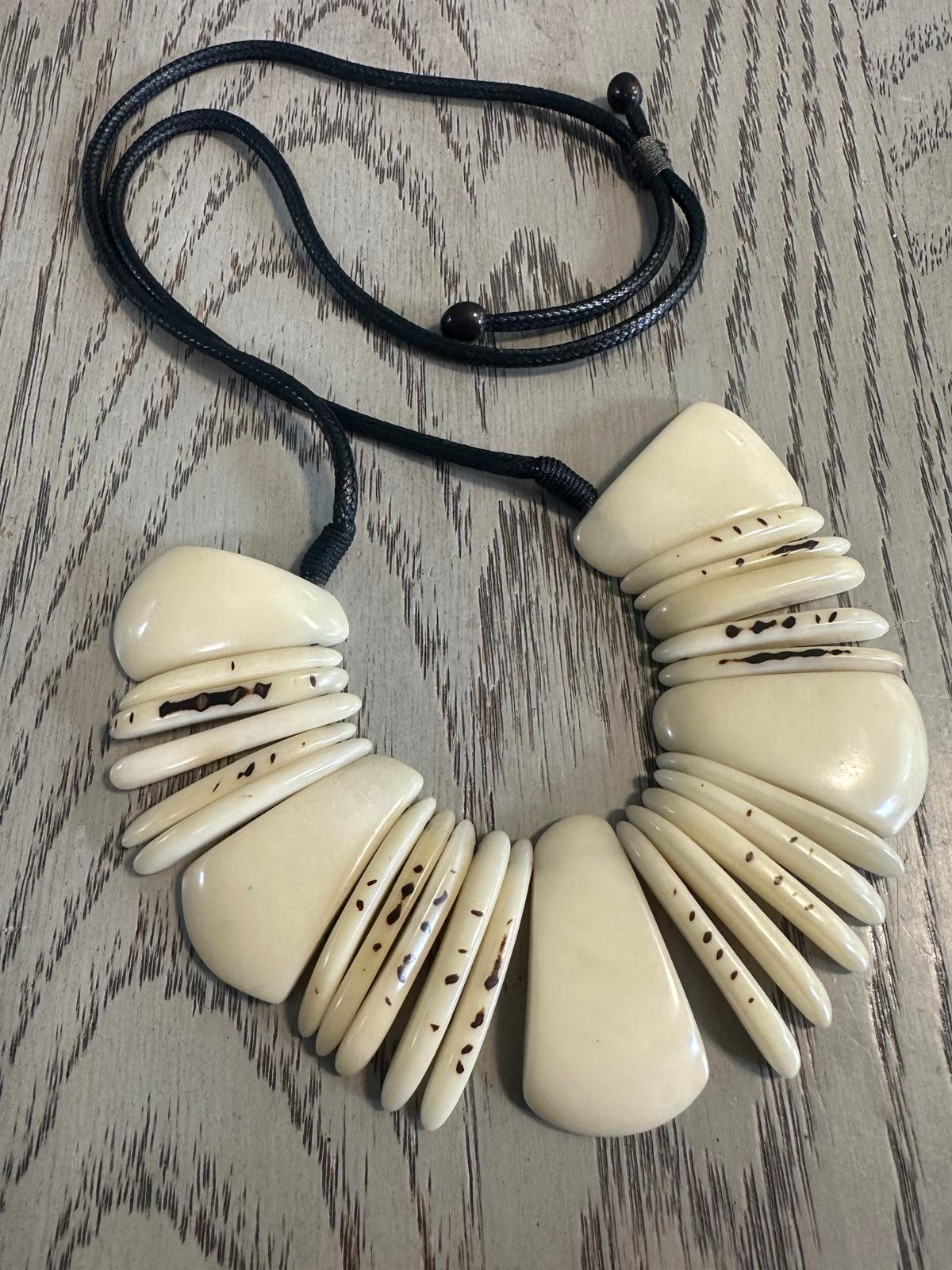 Natural Handmade Jewelry Set from Colombia Tagua Nut Seed Beads Necklace & Earrings Adjustable Eco Organic Sustainable Vegan Organic Ethical