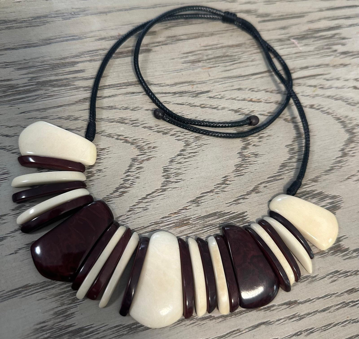 Natural Handmade Jewelry Set from Colombia Tagua Nut Seed Beads Necklace & Earrings Adjustable Eco Organic Sustainable Vegan Organic Ethical