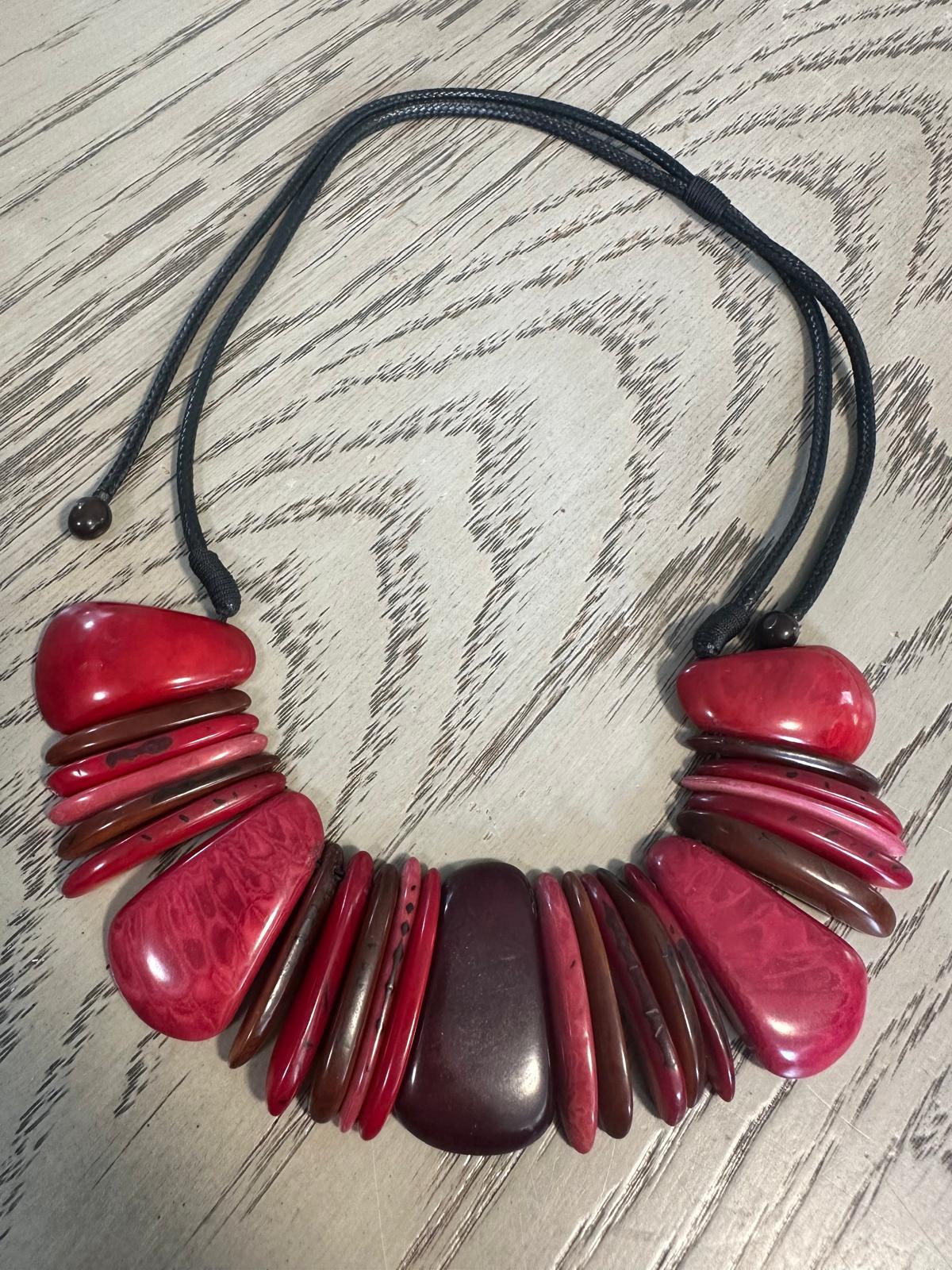 Natural Handmade Jewelry Set from Colombia Tagua Nut Seed Beads Necklace & Earrings Adjustable Eco Organic Sustainable Vegan Organic Ethical