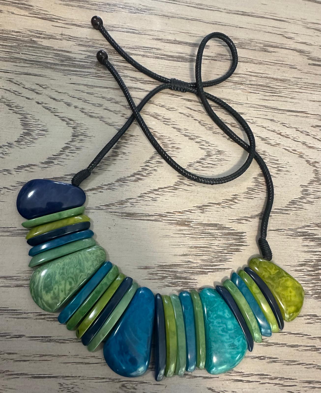 Natural Handmade Jewelry Set from Colombia Tagua Nut Seed Beads Necklace & Earrings Adjustable Eco Organic Sustainable Vegan Organic Ethical