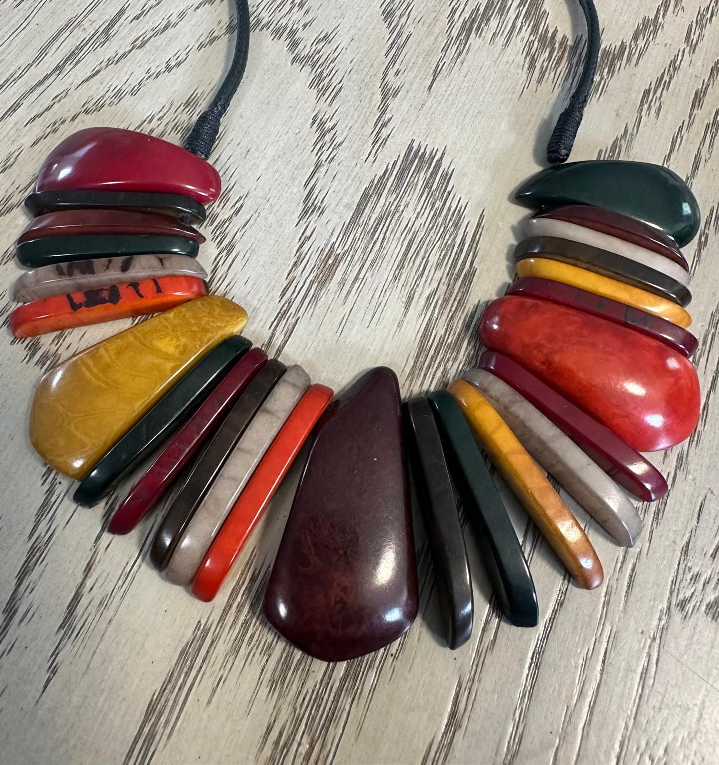 Natural Handmade Jewelry Set from Colombia Tagua Nut Seed Beads Necklace & Earrings Adjustable Eco Organic Sustainable Vegan Organic Ethical