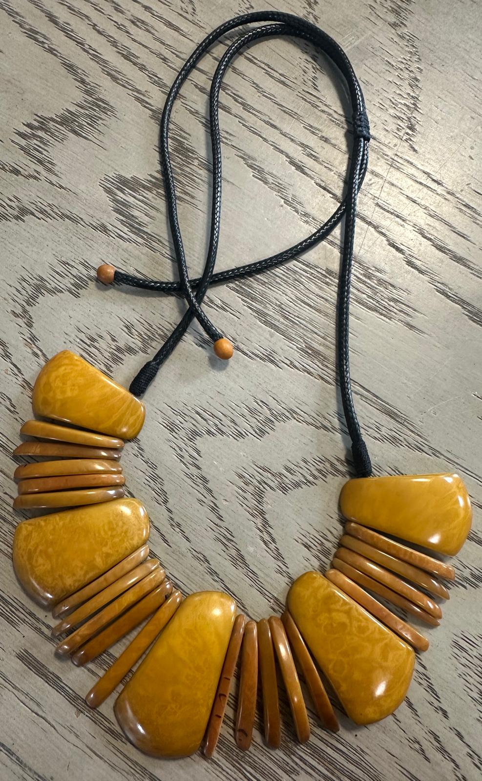 Natural Handmade Jewelry Set from Colombia Tagua Nut Seed Beads Necklace & Earrings Adjustable Eco Organic Sustainable Vegan Organic Ethical