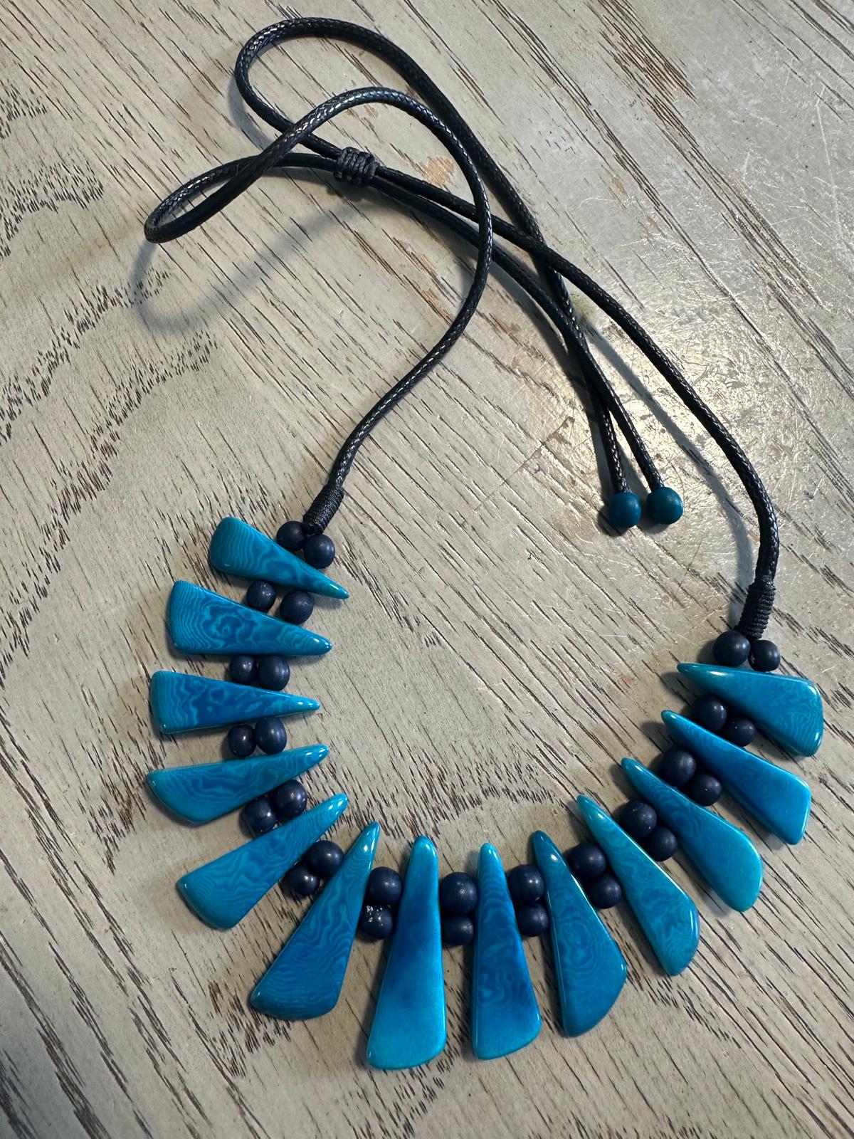Natural Handmade Jewelry Set from Colombia Tagua Nut Seed Beads Necklace & Earrings Adjustable Eco Organic Sustainable Vegan Organic Ethical