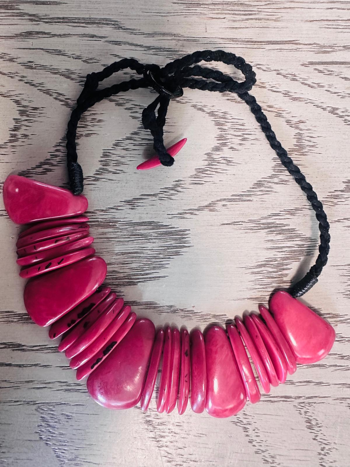 Natural Handmade Jewelry Set from Colombia Tagua Nut Seed Beads Necklace & Earrings Adjustable Eco Organic Sustainable Vegan Organic Ethical