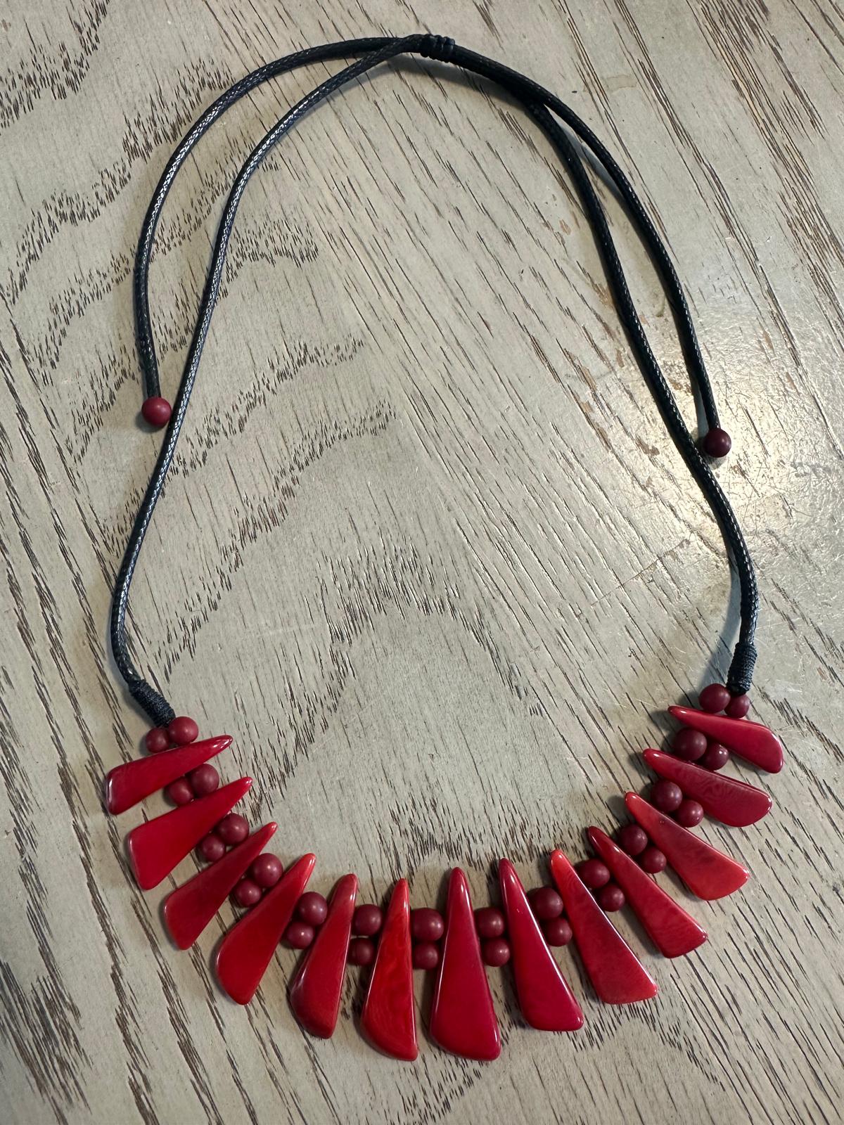 Natural Handmade Jewelry Set from Colombia Tagua Nut Seed Beads Necklace & Earrings Adjustable Eco Organic Sustainable Vegan Organic Ethical