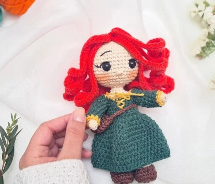 Merida Brave Disney Crochet Princess Amigurumi Merida Plush Doll Disney Amigurumi Doll Plush Doll Handmade in Colombia by Women Artisans