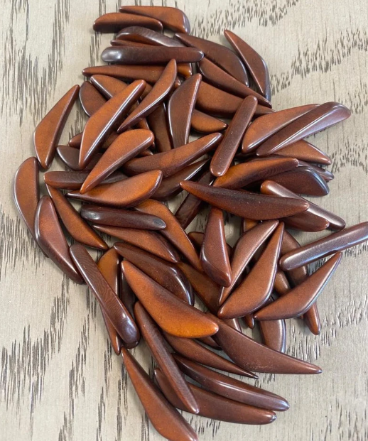 Tagua beads sticks 20 pieces mix of sizes and brown colors vegetable ivory nut for jewelry making drilled or undrilled seed beads beading