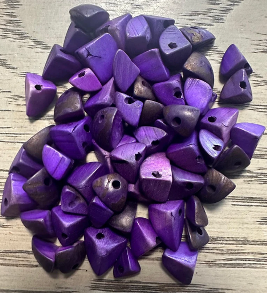 Tagua Mini Pieces 200 pieces in Purple Seed Beads Size: from 1-2 cm. approx Ethical Sustainable Jewelry Making Tagua Nut Carving Woodwork