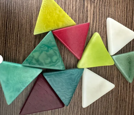 Tagua Beads Mini Triangle Tagua Set of 10 Triangles Undrilled Assorted Colors 2x2 cm. approx. Jewelry Eco Making Eco Beading Seed Beads