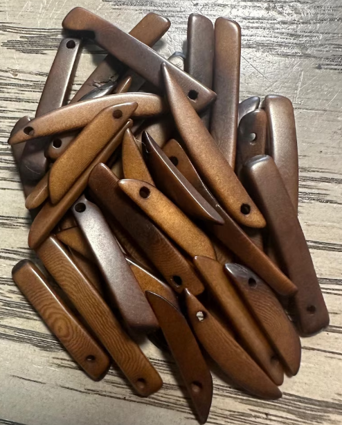 Tagua Nut Thin Sticks Brown Color | 50 Tagua Beads | 3x0.5 cm. approx. | Ethical Seed Beads Sustainable Jewelry Making Woodwork