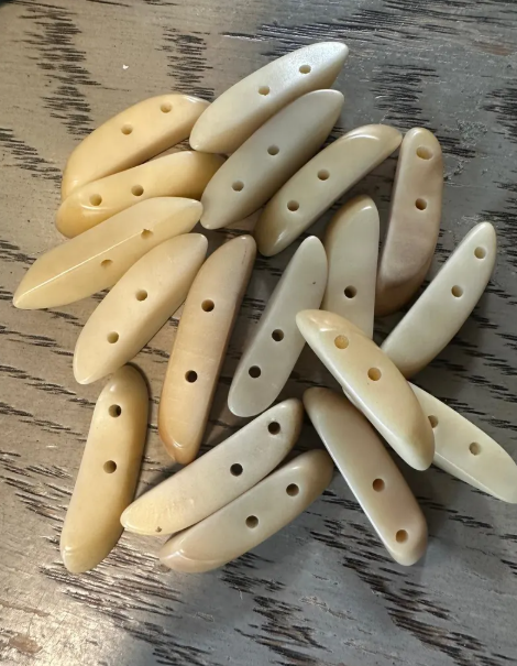 Tagua nut beads 25 sticks in beige thick sticks center drilled vegetable ivory seed beads beading carving woodwork eco bead shop