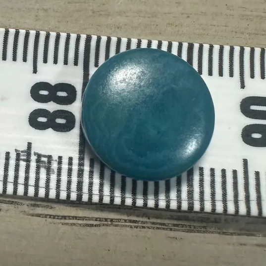 Tagua Beads Flat Coin Shaped Tagua | 40 Mini Round Beads in Blue | Eco Ethical Jewelry Making Carving Woodwork | Side Drilled Beading Eco