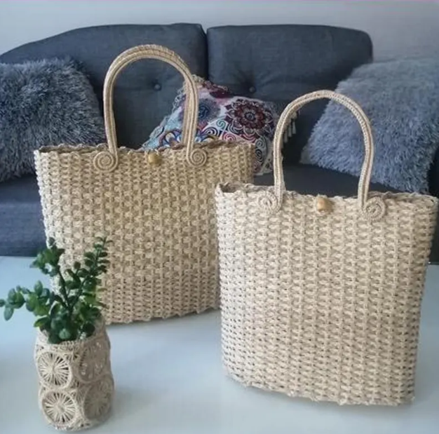 Handwoven straw bag with iraca palm | Straw bag for her. Spring bag. Eco-friendly. Handmade in Colombia. Bohemian style.