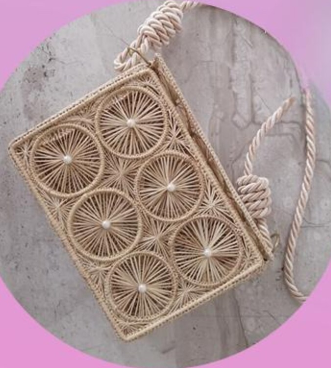 Handwoven straw bag made from iraca palm | Straw bag for her Rattan ribbed bag basket Eco-friendly Handmade in Colombia Bohemian style.