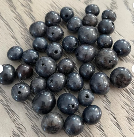 30 Black Color Mini Bombona Seed Pearls from Colombia, Polished. Jewelry supplies Jewelry making. Perforated top. Free shipping