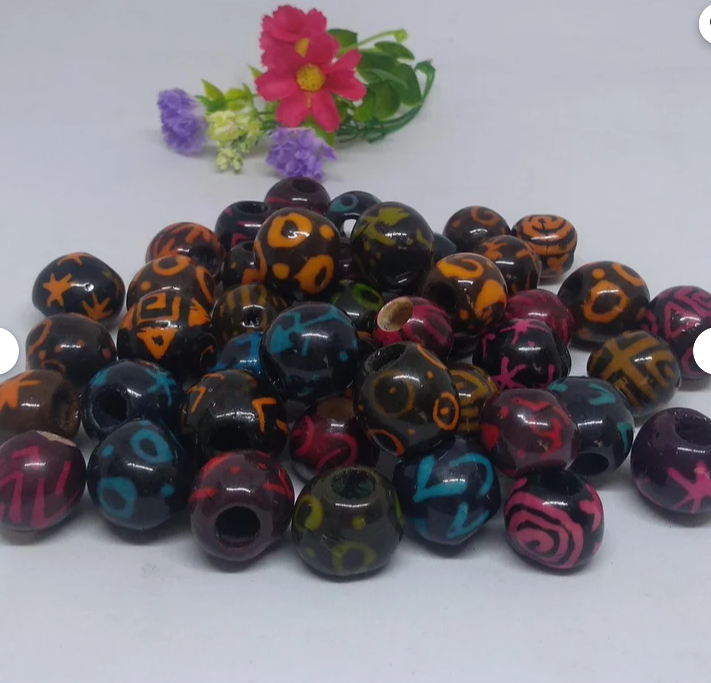 Seed Bead Bombona Seeds with Pattern in Multiple Colors 30 pcs Handmade Eco, Natural Jewelry DIY Ssutainable Seed Bead