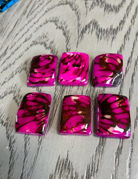 Tagua Bead Tagua Rectangle Beads in Pink Color | 3x2.5 cm. approx. | Side Drilled | Natural Bead for Jewelry Making | Seeds for Jewelry