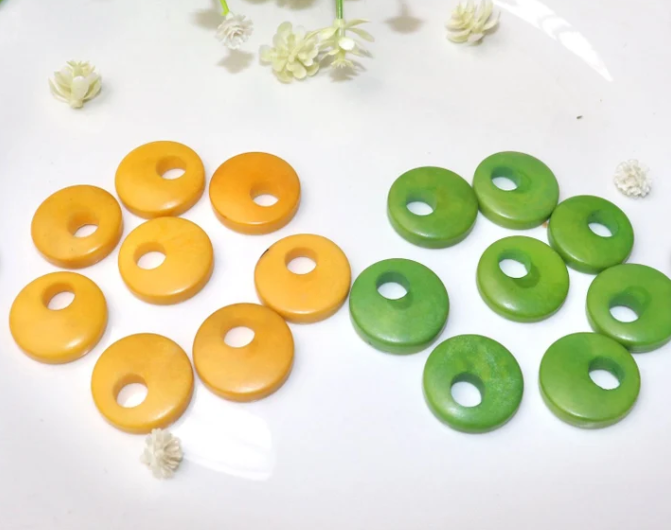 Tagua Beads Donut Shape. Tagua Donuts in Pink. 15 Beads Undrilled. 0.7 inches approx. Sustainable, Ethical Eco-Friendly Jewerly Making Beads