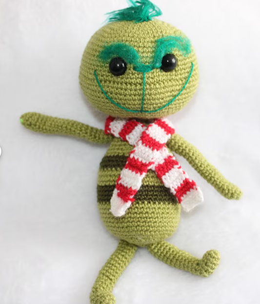 Grinch Crochet Amigurumi Mr. Grinch Elf Crochet Toy Grinch. Small Size: 7.8 inches tall x 3.5 cm. width. Christmas The Grinch