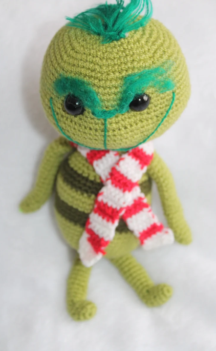 Grinch Crochet Amigurumi Mr. Grinch Elf Crochet Toy Grinch. Small Size: 7.8 inches tall x 3.5 cm. width. Christmas The Grinch