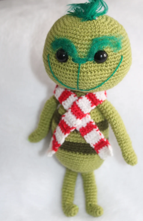 Grinch Crochet Amigurumi Mr. Grinch Elf Crochet Toy Grinch. Small Size: 7.8 inches tall x 3.5 cm. width. Christmas The Grinch