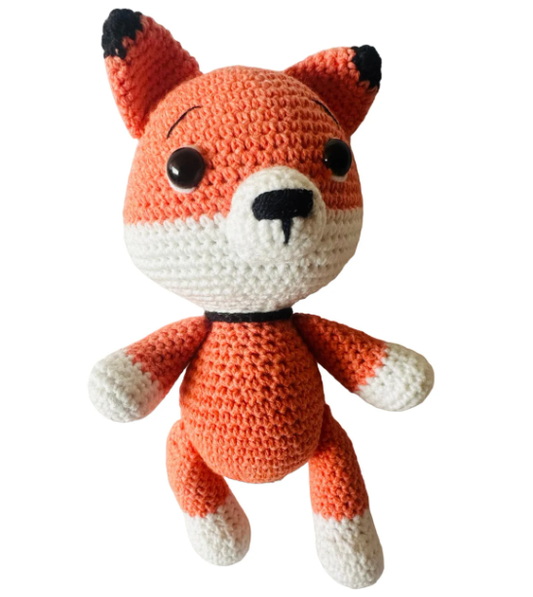 Fox Crochet Birthday Gift for Kids Handmade Small Fox Soft Cotton Stuffed Toy Nursery Orange Fox Christmas Gift Easter Gift for Toddlers