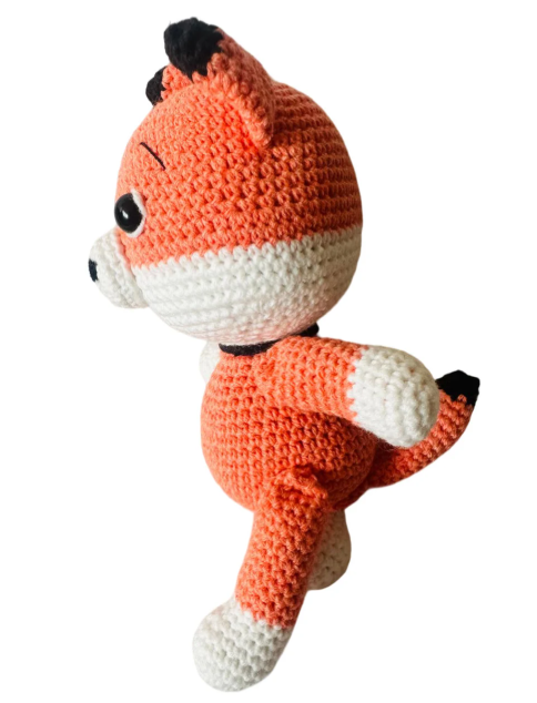 Fox Crochet Birthday Gift for Kids Handmade Small Fox Soft Cotton Stuffed Toy Nursery Orange Fox Christmas Gift Easter Gift for Toddlers