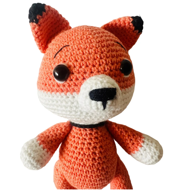 Fox Crochet Birthday Gift for Kids Handmade Small Fox Soft Cotton Stuffed Toy Nursery Orange Fox Christmas Gift Easter Gift for Toddlers