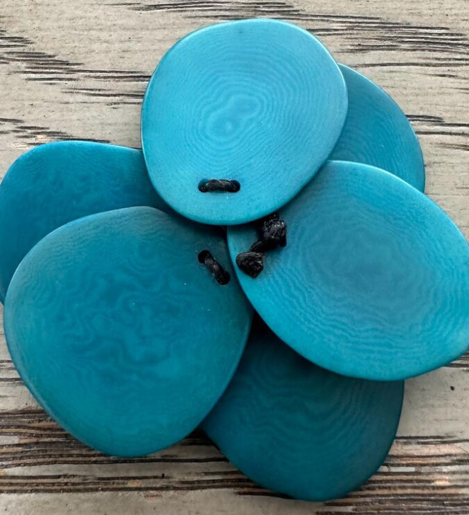 Tagua pendant tagua slices pendant. Tagua beads for ponytail holder. 4 Pieces. Flower tagua Handmade EcoFriendly Jewelry making supplies
