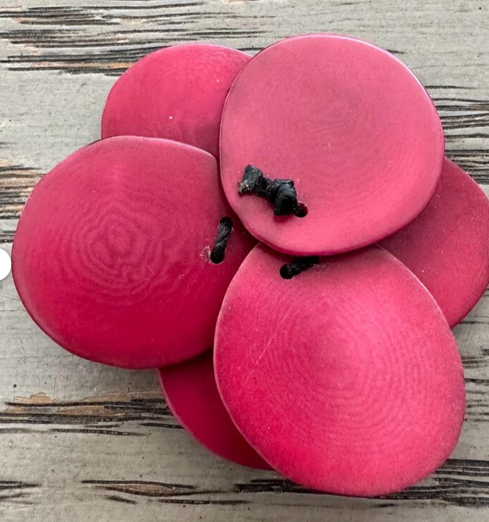 Tagua pendant tagua slices pendant. Tagua beads for ponytail holder. 4 Pieces. Flower tagua Handmade EcoFriendly Jewelry making supplies