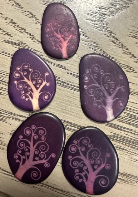 Jewelry Making Seed Beads | Tagua Nut Beads Laser Engraved Slices | 20 Tagua Chips Slices Purple Small Size Handmade Ethical Eco Sustainable