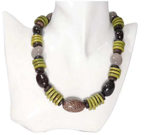 Valentine Jewelry Set Necklace and Earrings Handcrafted with Tagua Nut and Camajuro Seeds Sustainable Ethical Eco Natural Handmade Jewelry