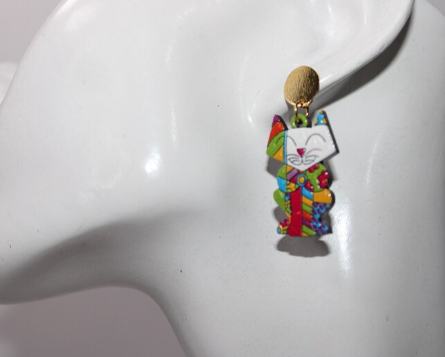 Laser Cut Cat Necklace and Earrings set.