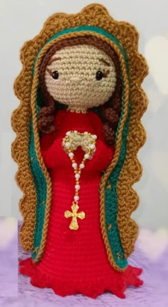 Lady of Guadalupe | Holy Mary | Virgin Mary | Blessed Virgin Mary. 100% handmade crochet doll. Amigurumi Handmade in Colombia