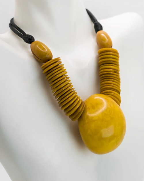 Tagua nut and bombona seed adjustable necklace & earrings set handmade sustainable ethical jewelry from Colombia eco exotic gift for women