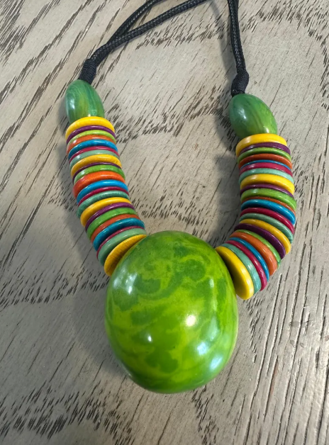 Tagua nut and bombona seed adjustable necklace & earrings set handmade sustainable ethical jewelry from Colombia eco exotic gift for women