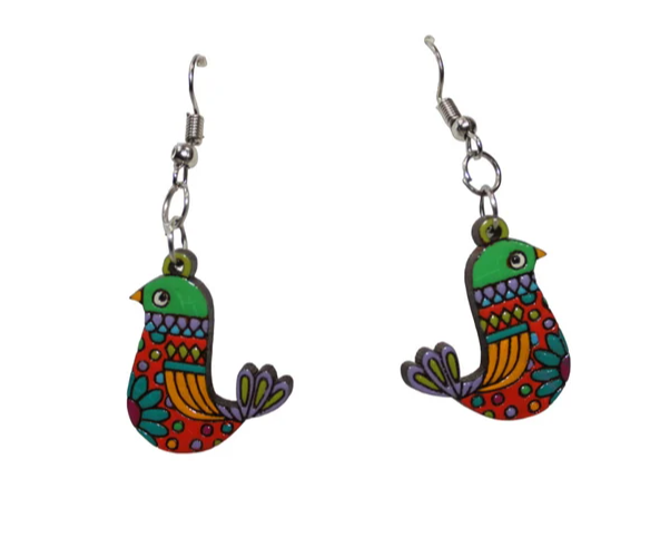 Birds earrings | Laser cut wood pendant | Jewelry | Ecological Jewelry Natural Jewelry. Handmade