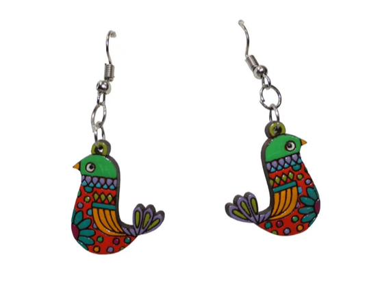 Birds earrings | Laser cut wood pendant | Jewelry | Ecological Jewelry Natural Jewelry. Handmade